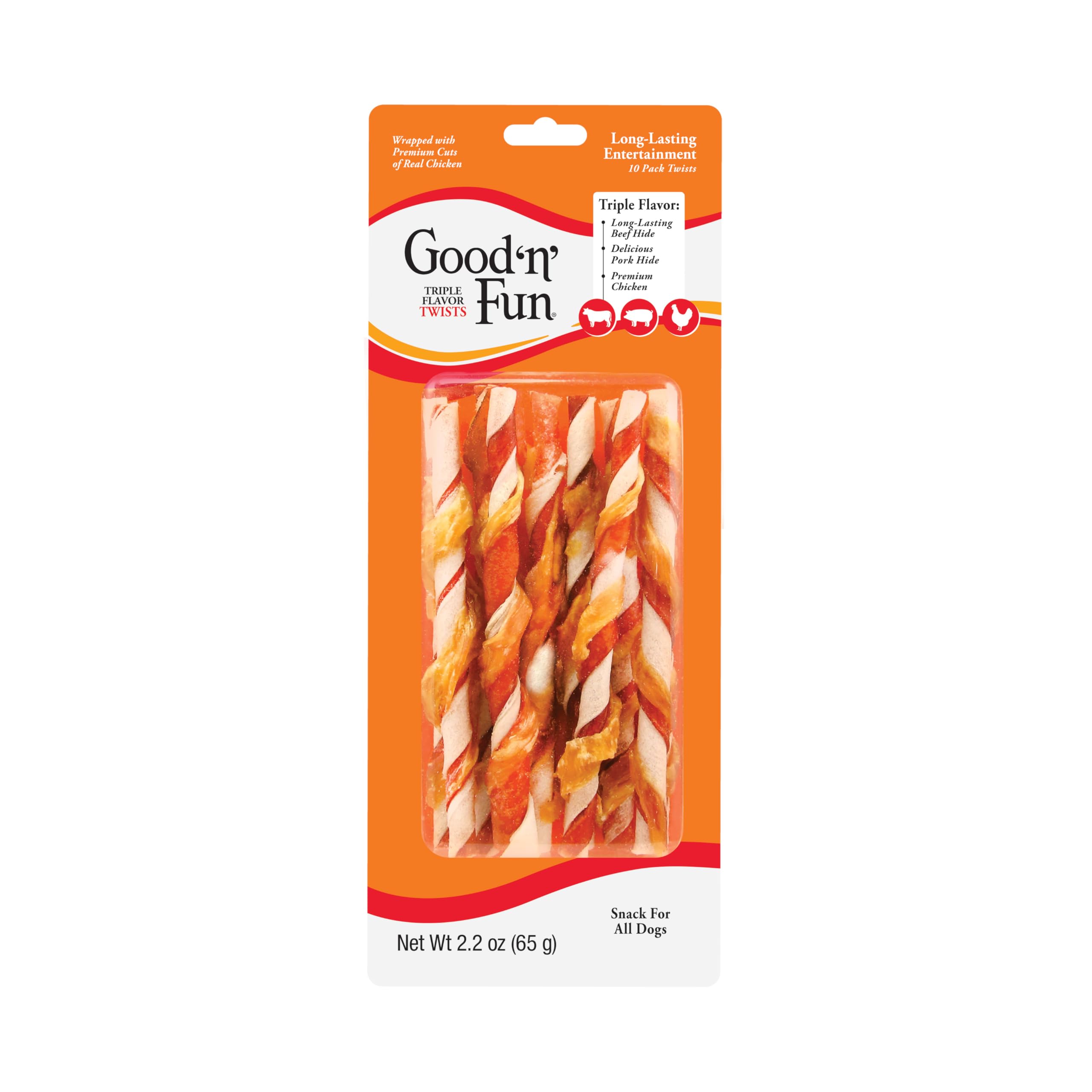 GOOD 'N' FUN Torcidos sabor triple en envase cerrado para perros