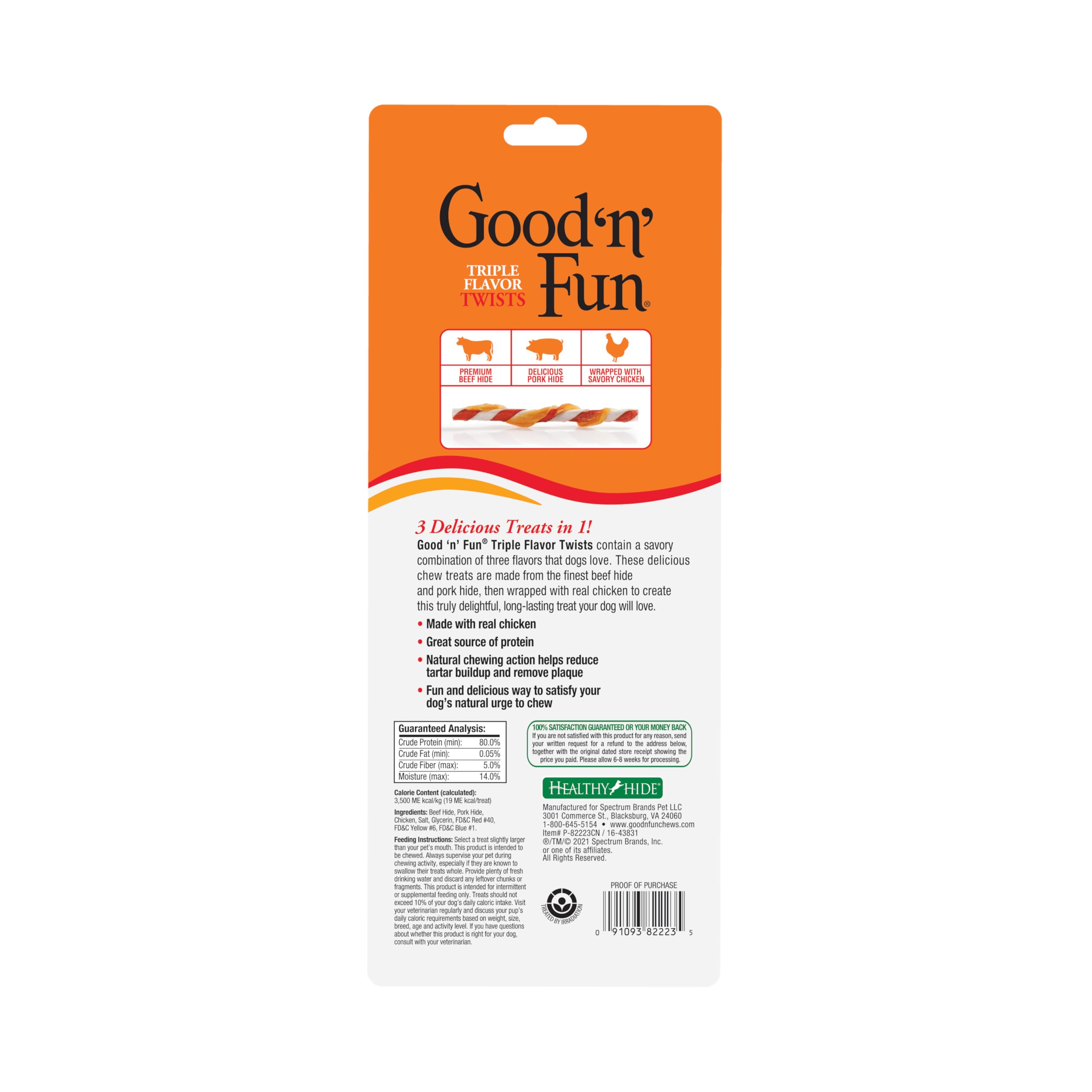 GOOD 'N' FUN Torcidos sabor triple con textura dura para masticar