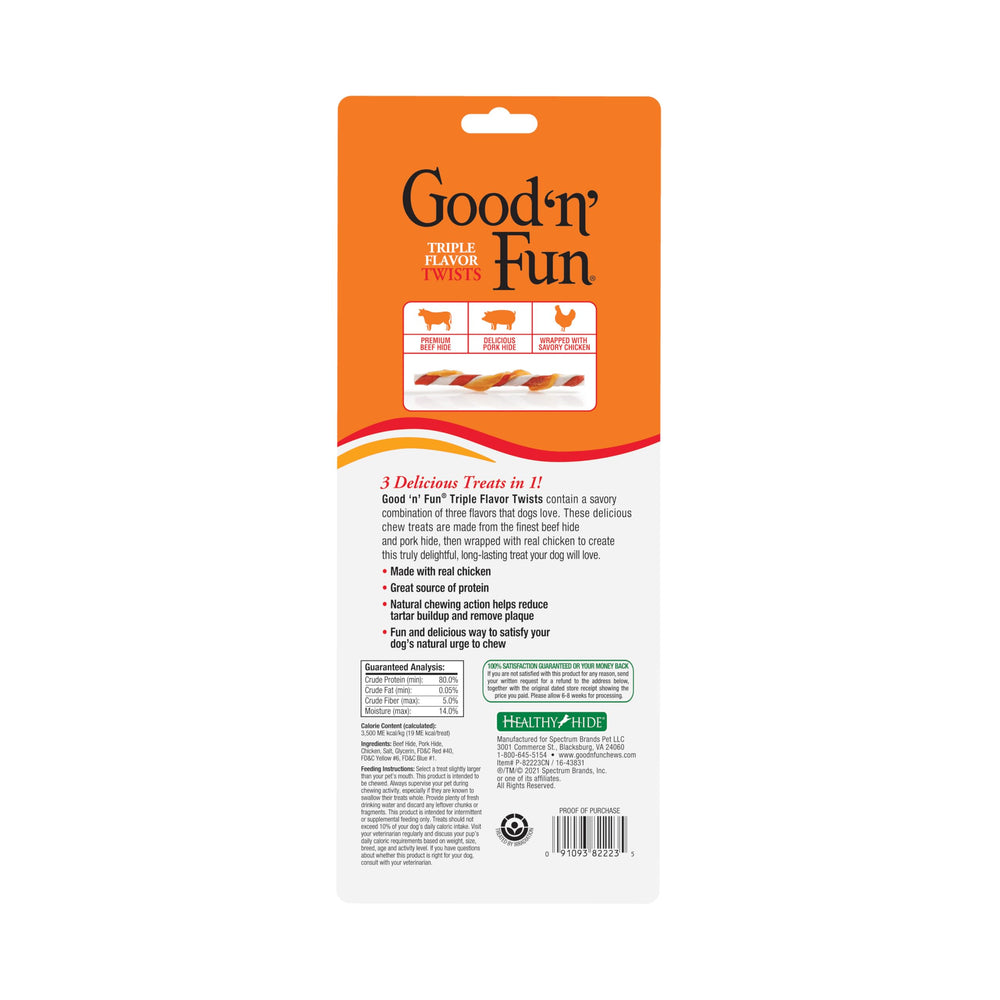 GOOD 'N' FUN Torcidos sabor triple con textura dura para masticar