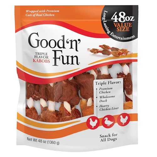 GOOD 'N' FUN Kabobs en caja de 4 paquetes para perros.