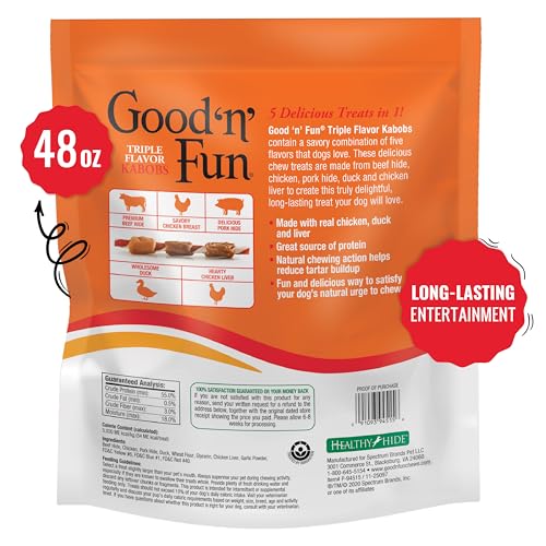 GOOD 'N' FUN Kabobs con sabores para perros.