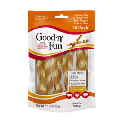 Good 'n' Fun Munchy Sticks: tres sabores para perros, experiencia de masticación agradable.
