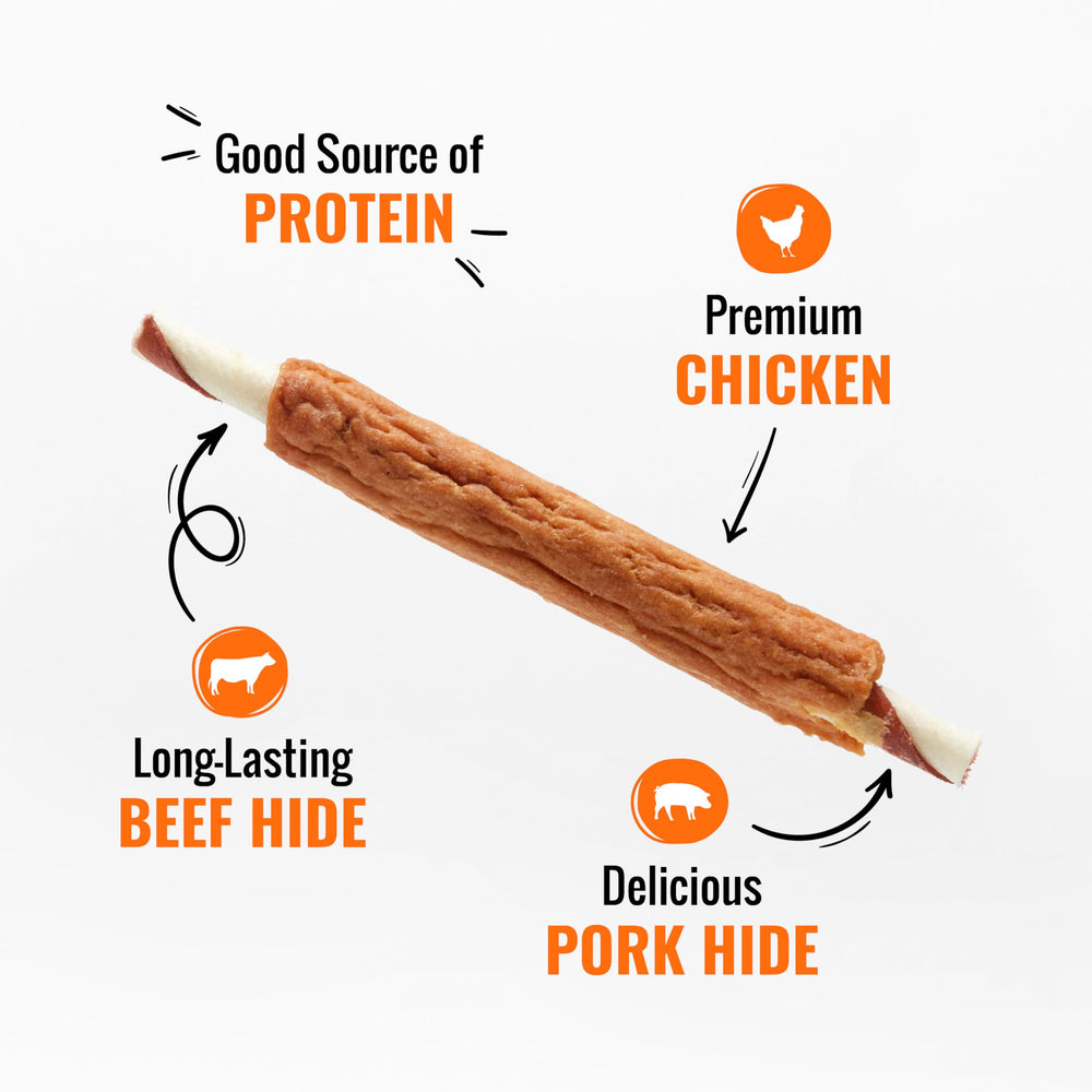 Good 'N' Fun Ribs de cerdo, textura atractiva para masticadores selectos.