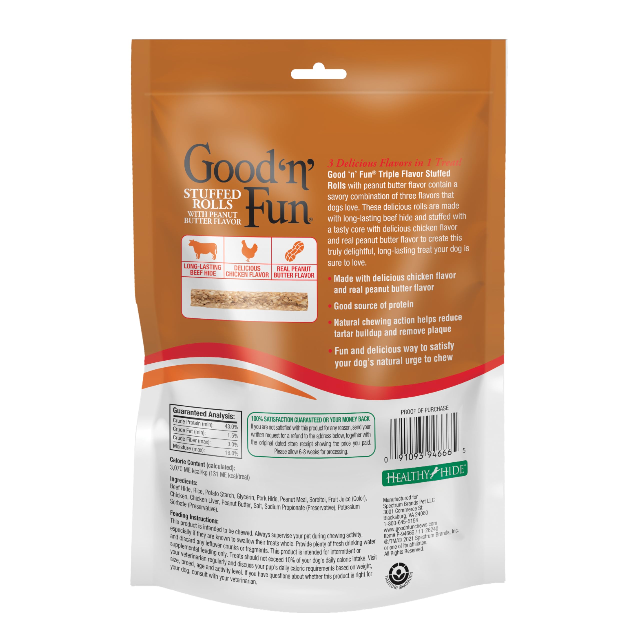 GOOD 'N' FUN sabor mantequilla de cacahuate para premio sabroso