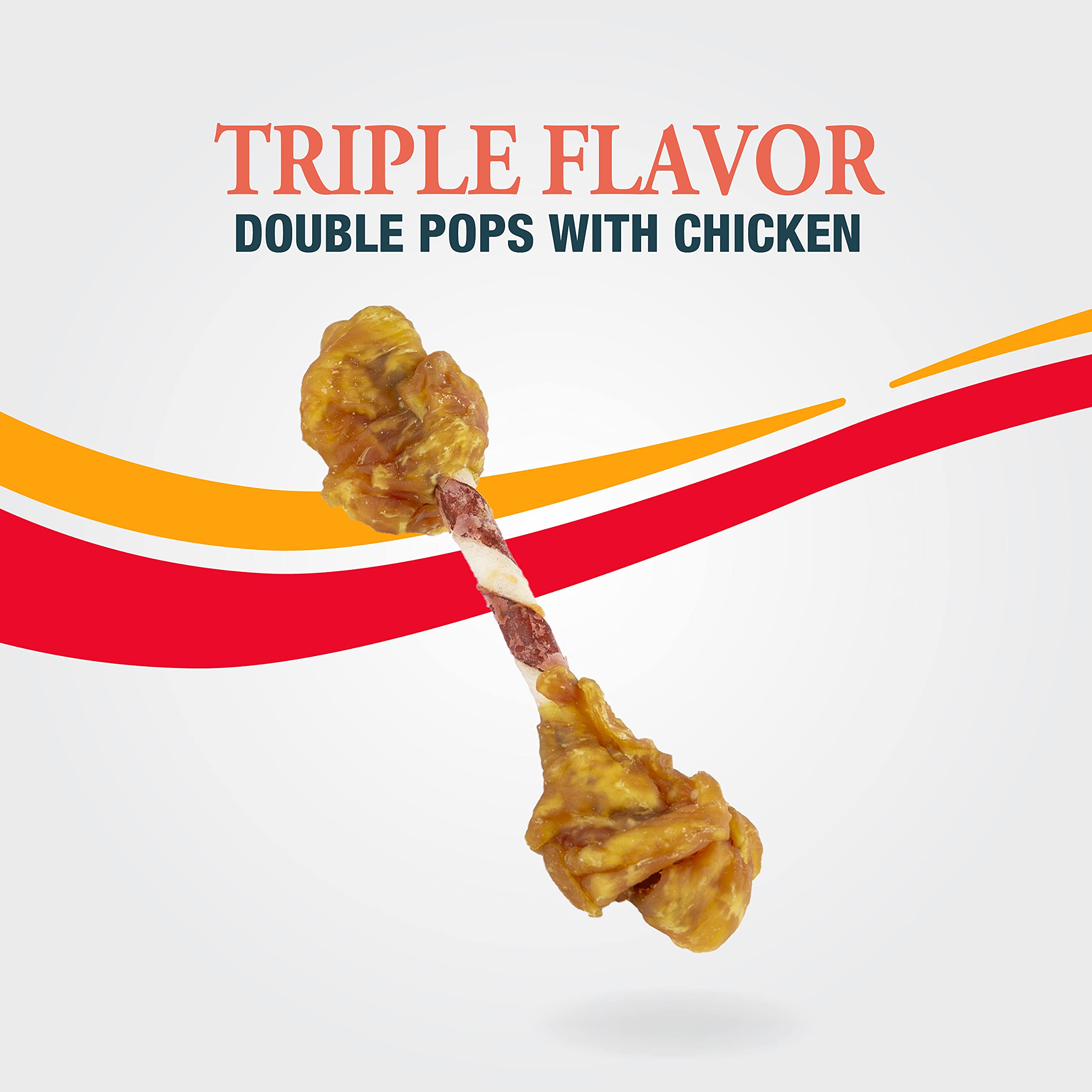 Good 'n' Fun pops dobles de triple sabor, textura rica para morder.