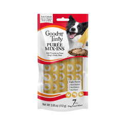 Good ‘N’ Tasty Puré Triple Sabor Topper para perros, pollo, salmón y pato para más sabor.