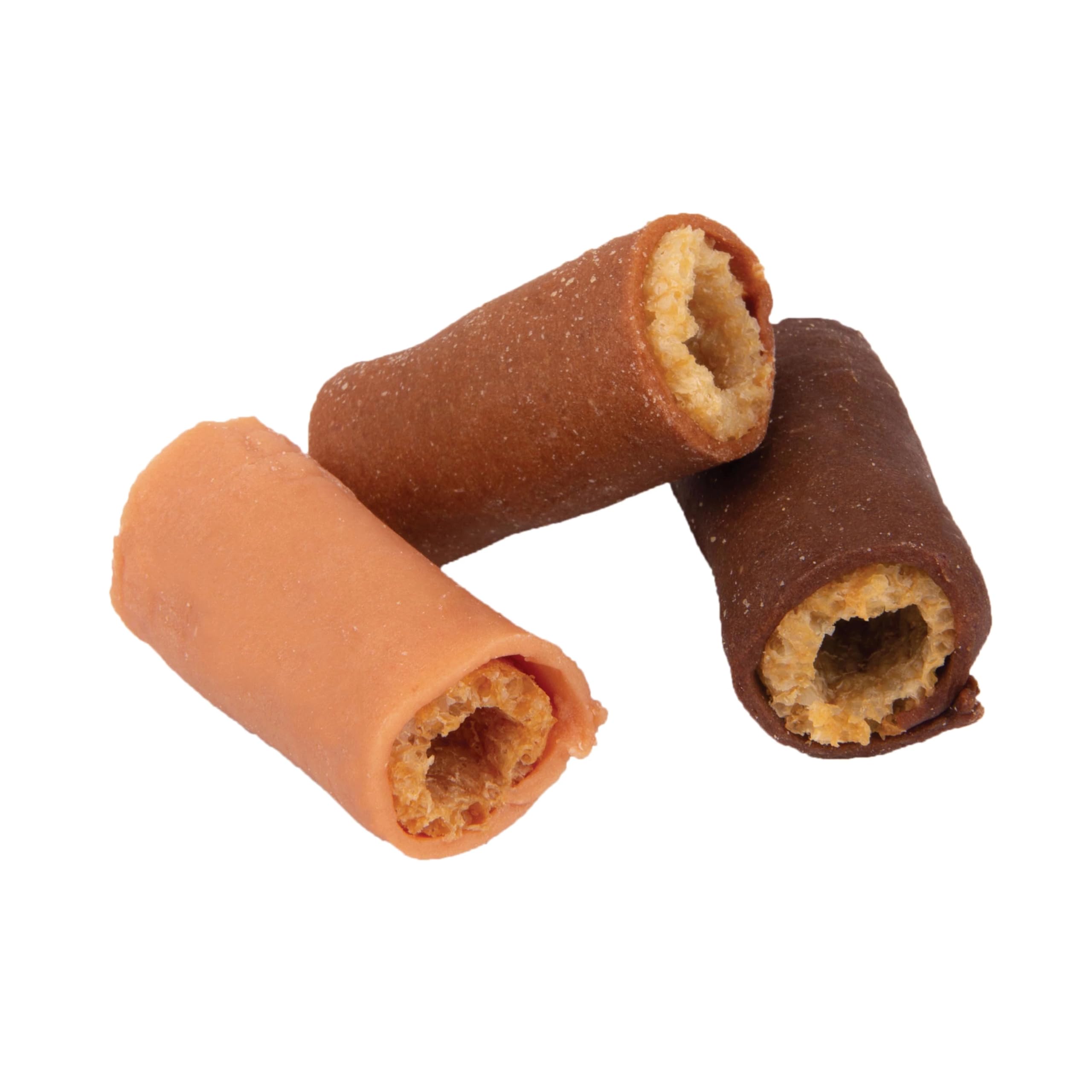 Good ‘N’ Tasty rollos suaves y crujientes de res, snack práctico para perros activos.