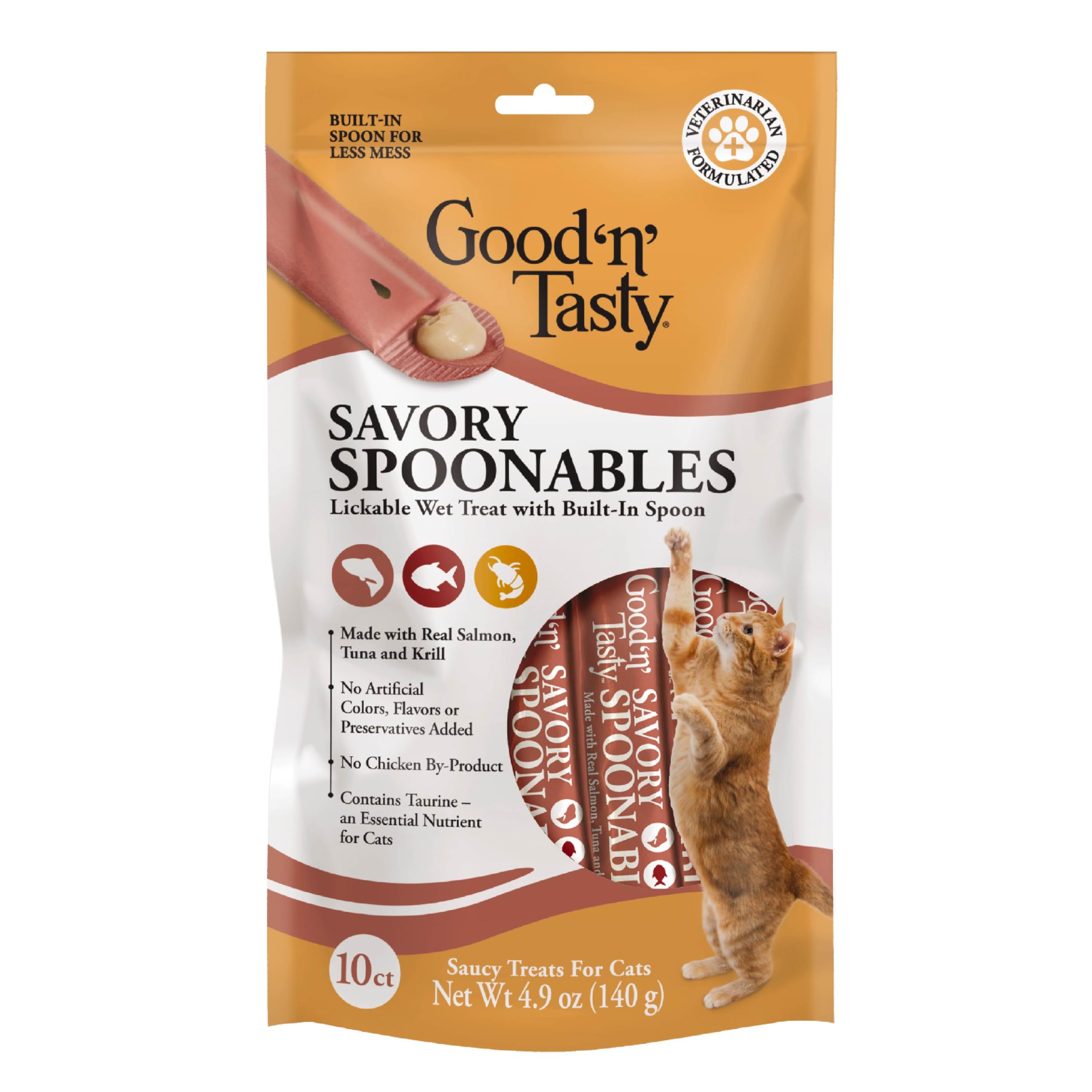 Good ‘N’ Tasty Spoonables formulado por veterinarios, taurina incluida.
