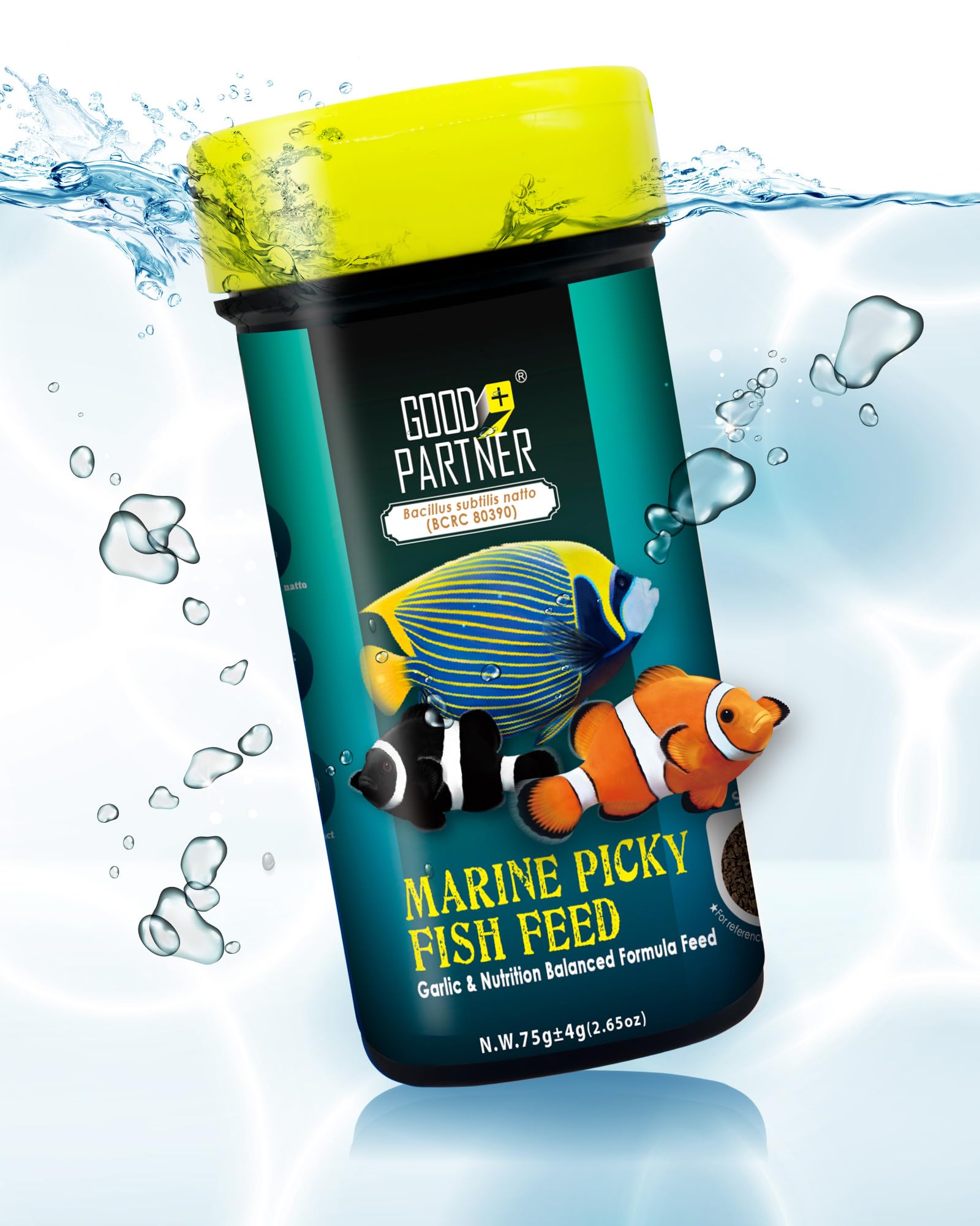 GOOD PARTNER Purify Series, bote-alimento-peces-marinos-hundidos: alimento estable para peces marinos.
