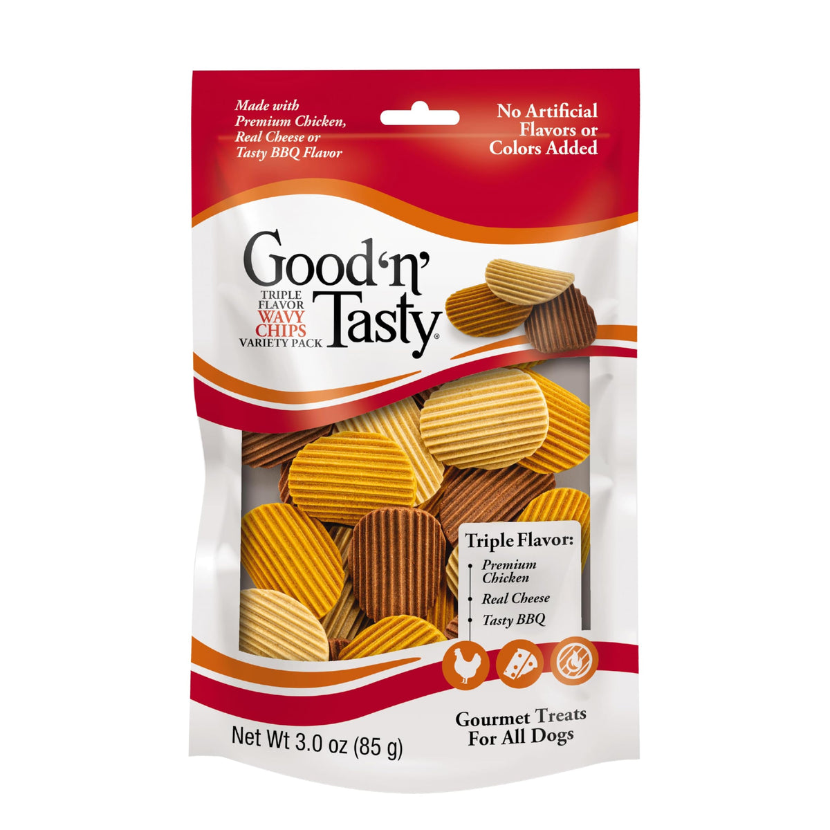 Good ‘N’ Tasty papas onduladas sabor pollo, snack proteico para perros activos