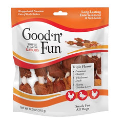 Good'N'Fun Kabobs pollo triple sabor para perros