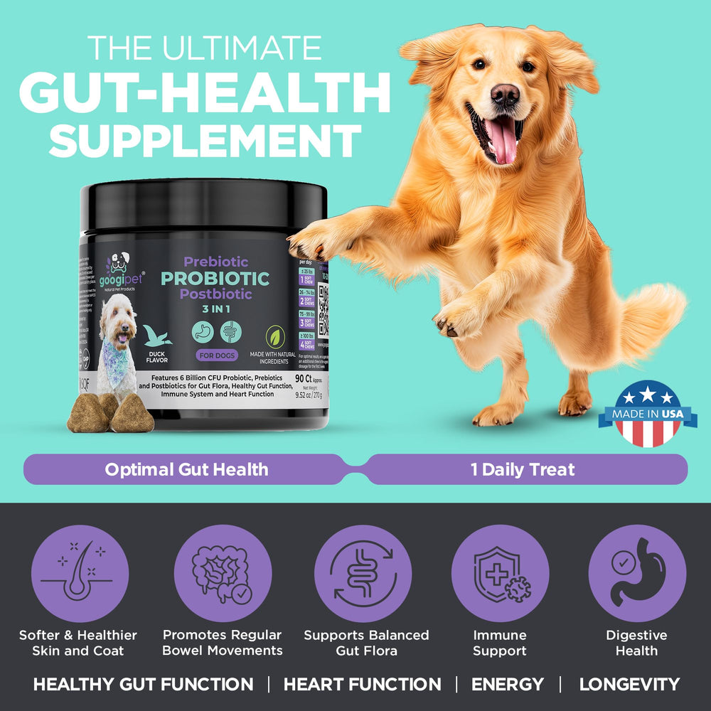 GOOGIPET NATURAL PET PRODUCTS: googipet-probiotics-perros-digestivo-enzimas, apoyo a la descomposición de comidas.