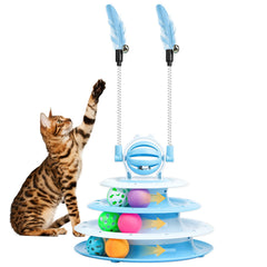 Goosheep juguete gato bola-puzzle azul en carrusel para estimulación física