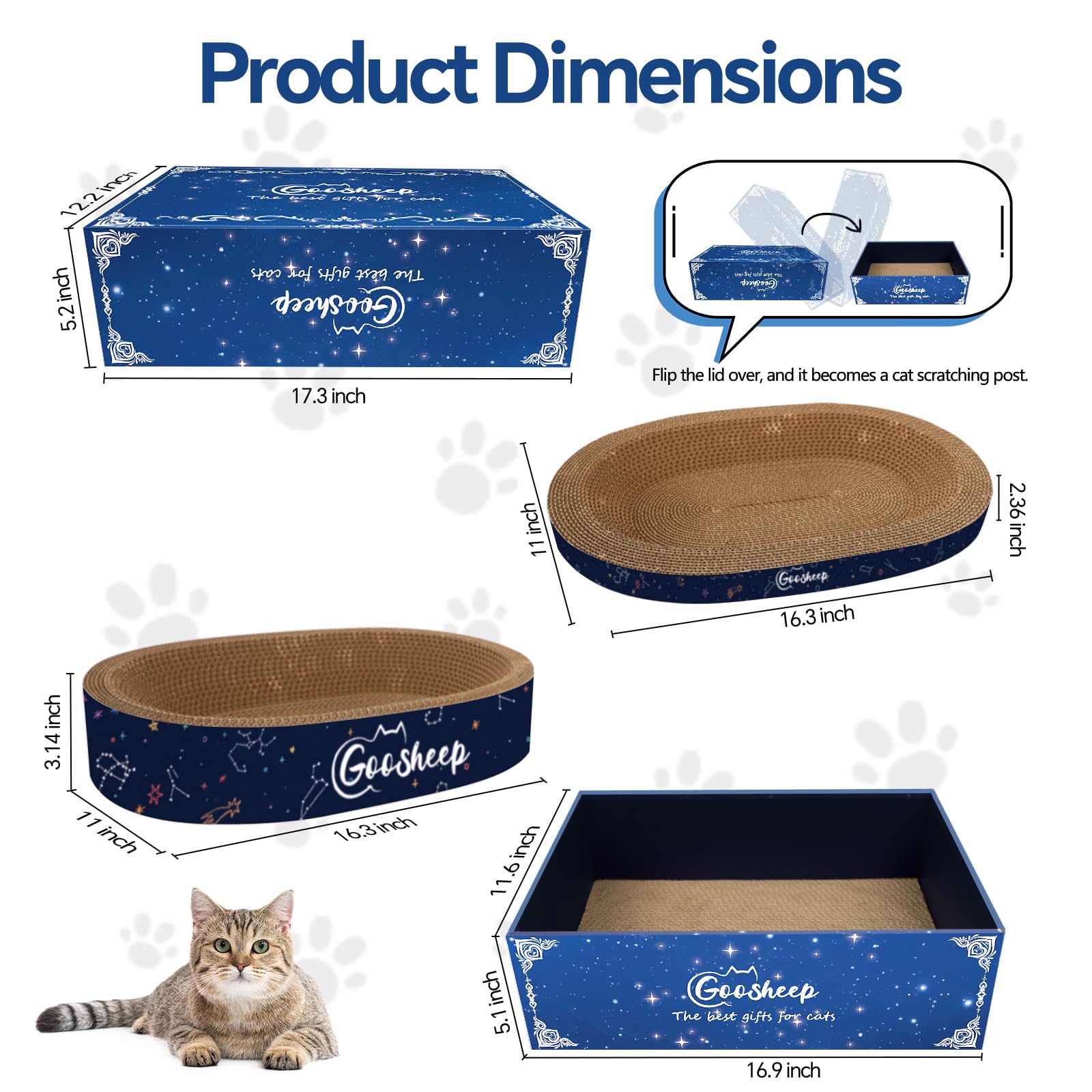 Goosheep placa rasca para gatos ofrece diversión y protección de muebles.