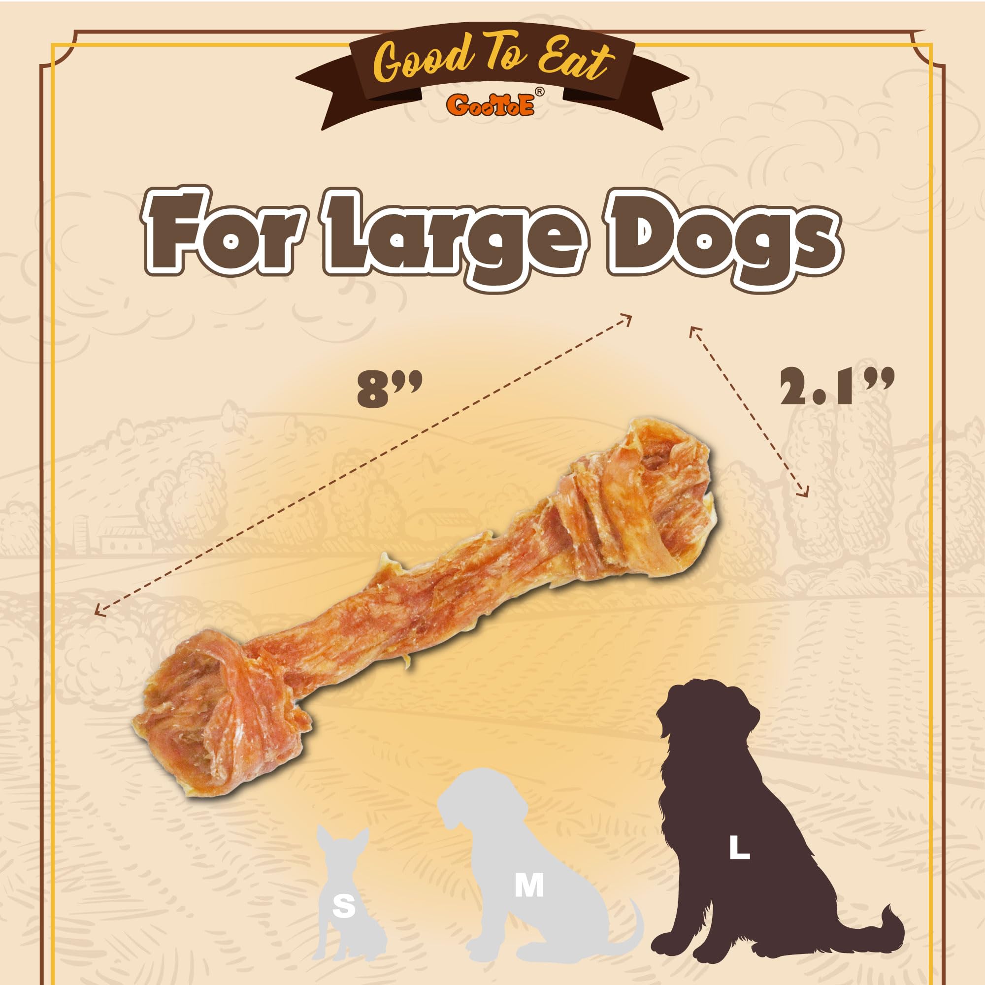 Gootoe tendones de pavo: masticación duradera para perros activos.