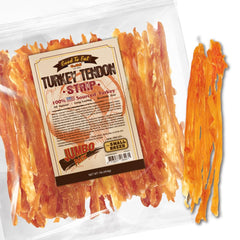 Gootoe tendones de pavo para perros, empaque de 16 oz, masticación duradera.