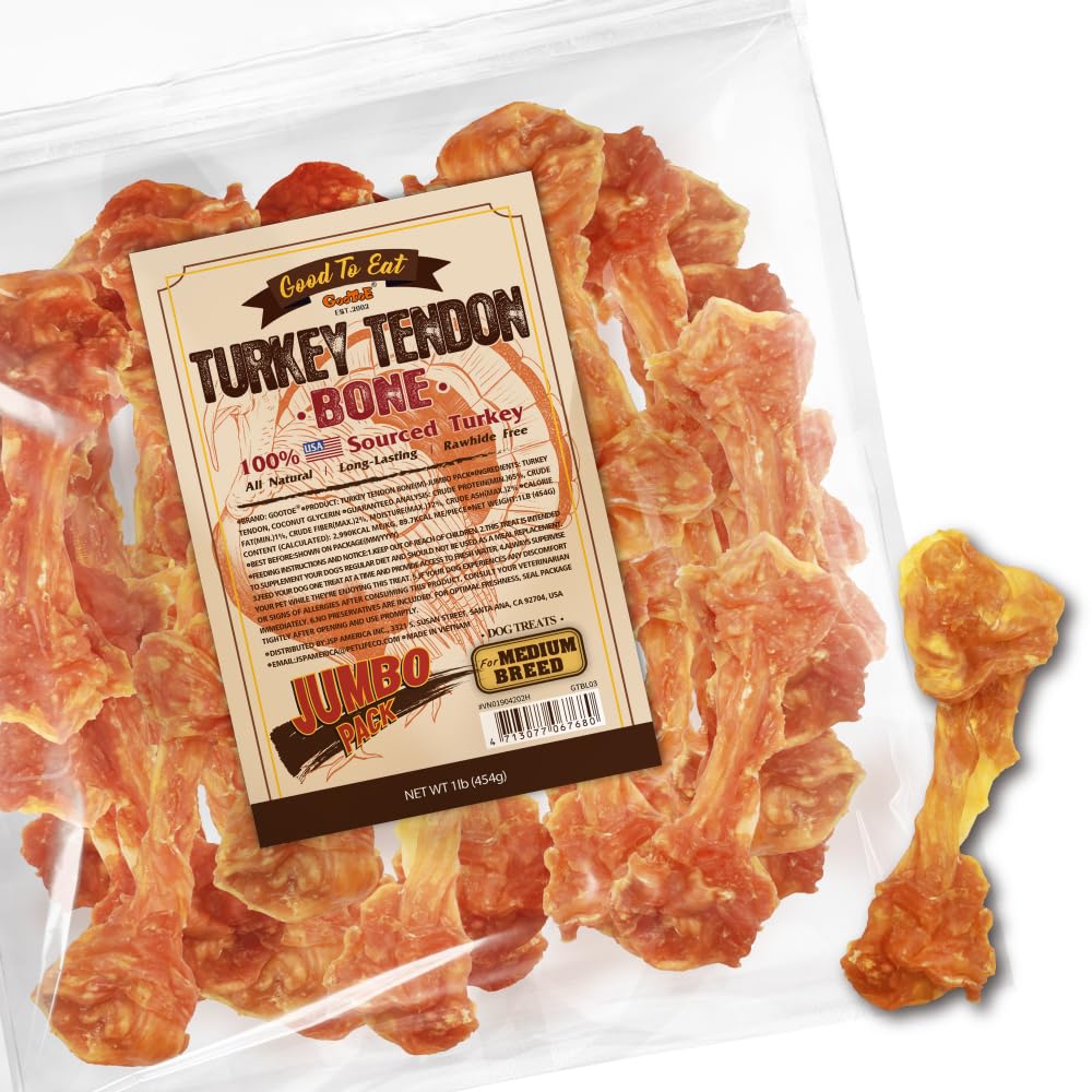 Gootoe tendones de pavo para perros: masticación natural y duradera