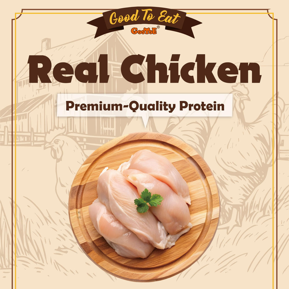 Gootoe tiras de pollo deshidratadas para perros, alto contenido proteico para recompensas