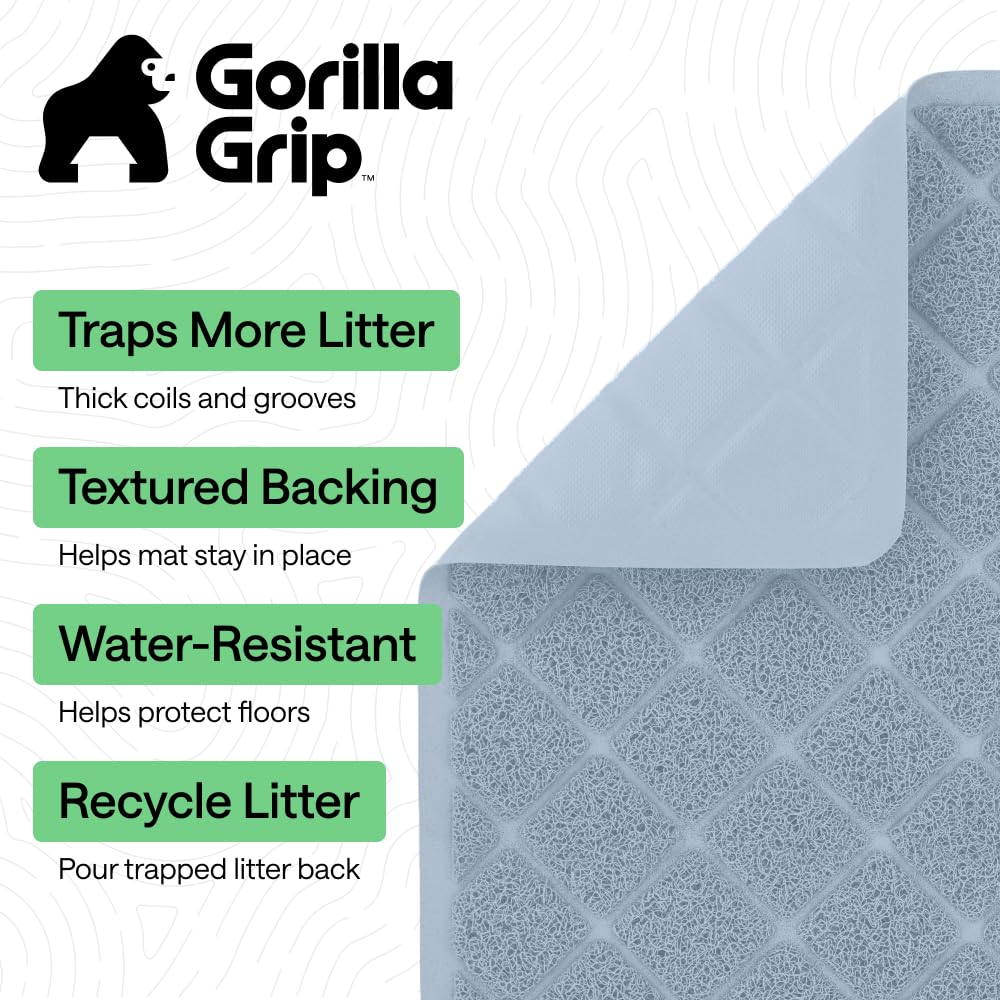 GORILLA GRIP alfombrilla con hendiduras profundas atrapa y retiene arena, evitando suciedad en el piso.