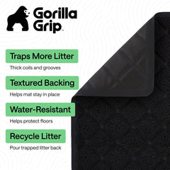 Gorilla Grip alfombrilla para arenero con surcos absorbentes evita salpicaduras