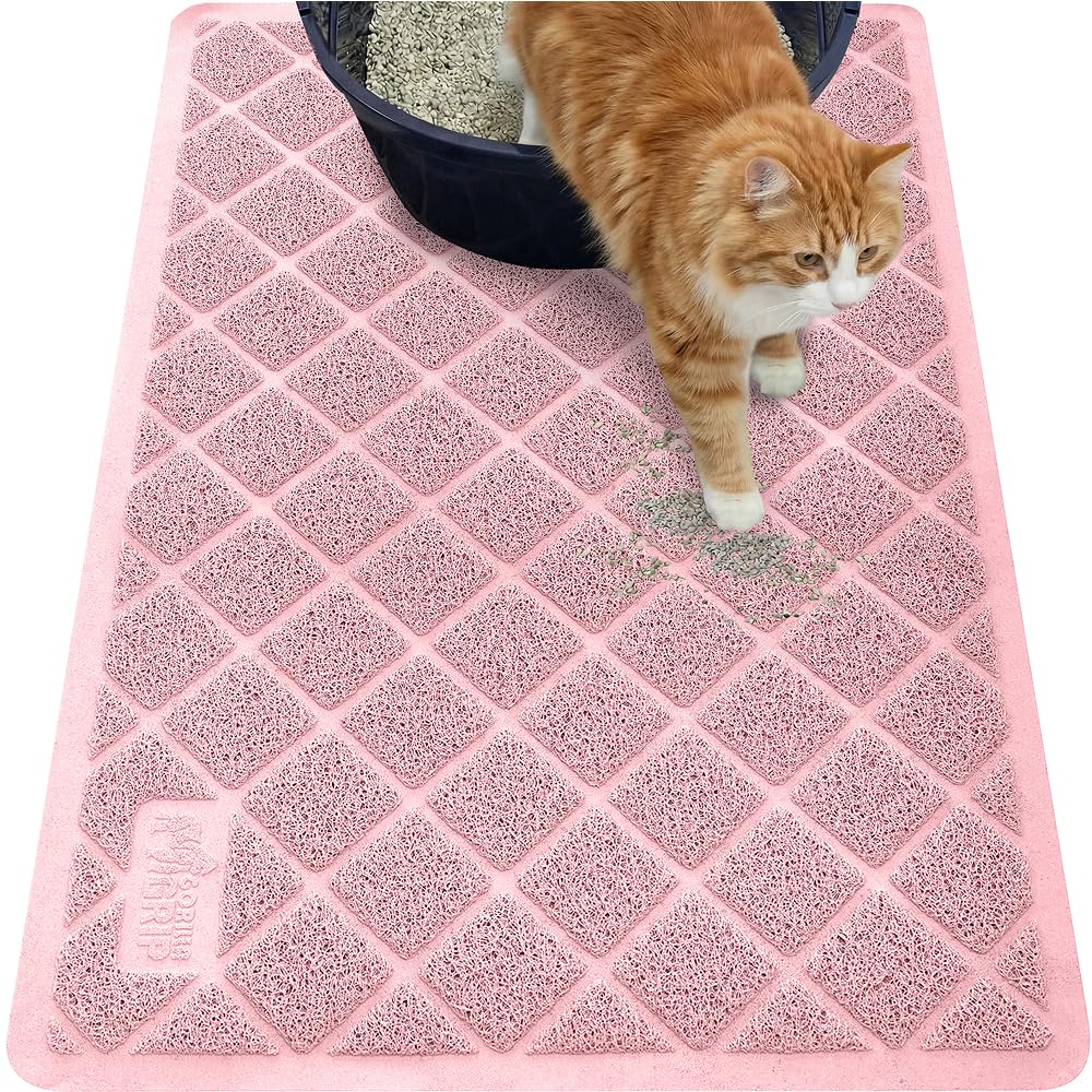 Gorilla Grip: almohadilla para caja de arena para gatos con malla acolchada que atrapa arena.