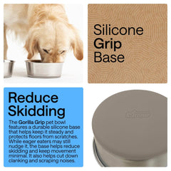 Base de silicona Gorilla Grip antideslizante para evitar derrames.
