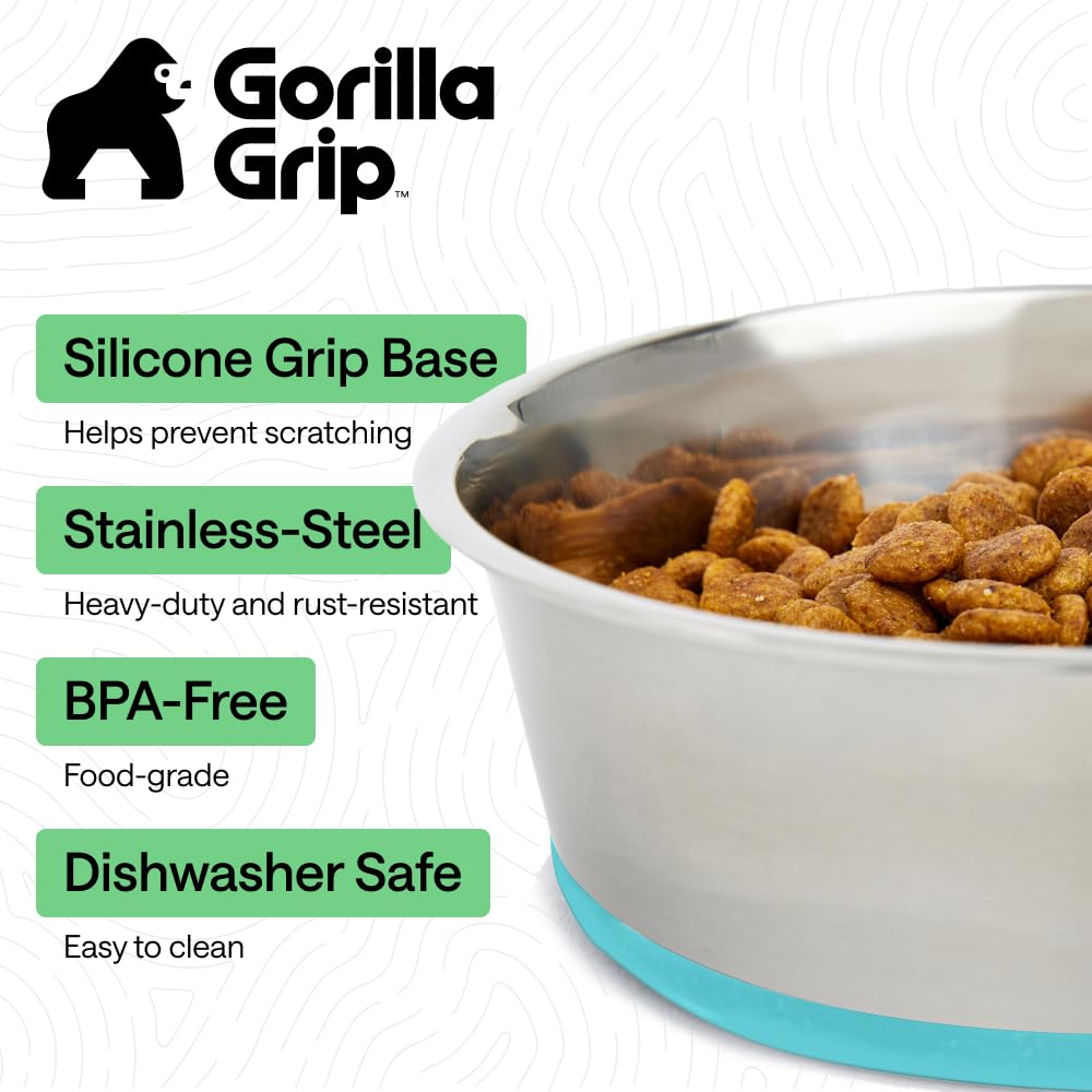 GORILLA GRIP base de silicona antideslizante para comedero turquesa.