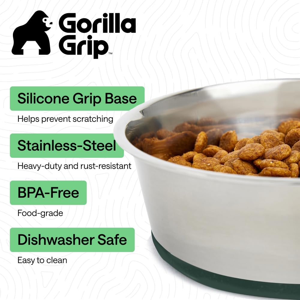 Base de silicona antideslizante Gorilla Grip mantiene estable el cuenco durante la comida