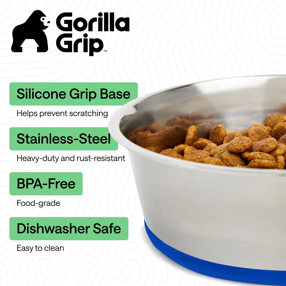GORILLA GRIP base de silicona antideslizante evita derrames y ruido.