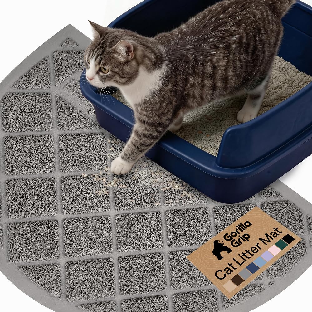 GORILLA GRIP Alfombrilla para caja de arena con malla de espirales que captura arena