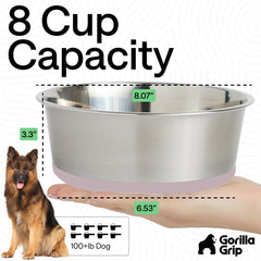 Gorilla Grip cuenco de acero inoxidable resistente al óxido para comida húmeda y seca