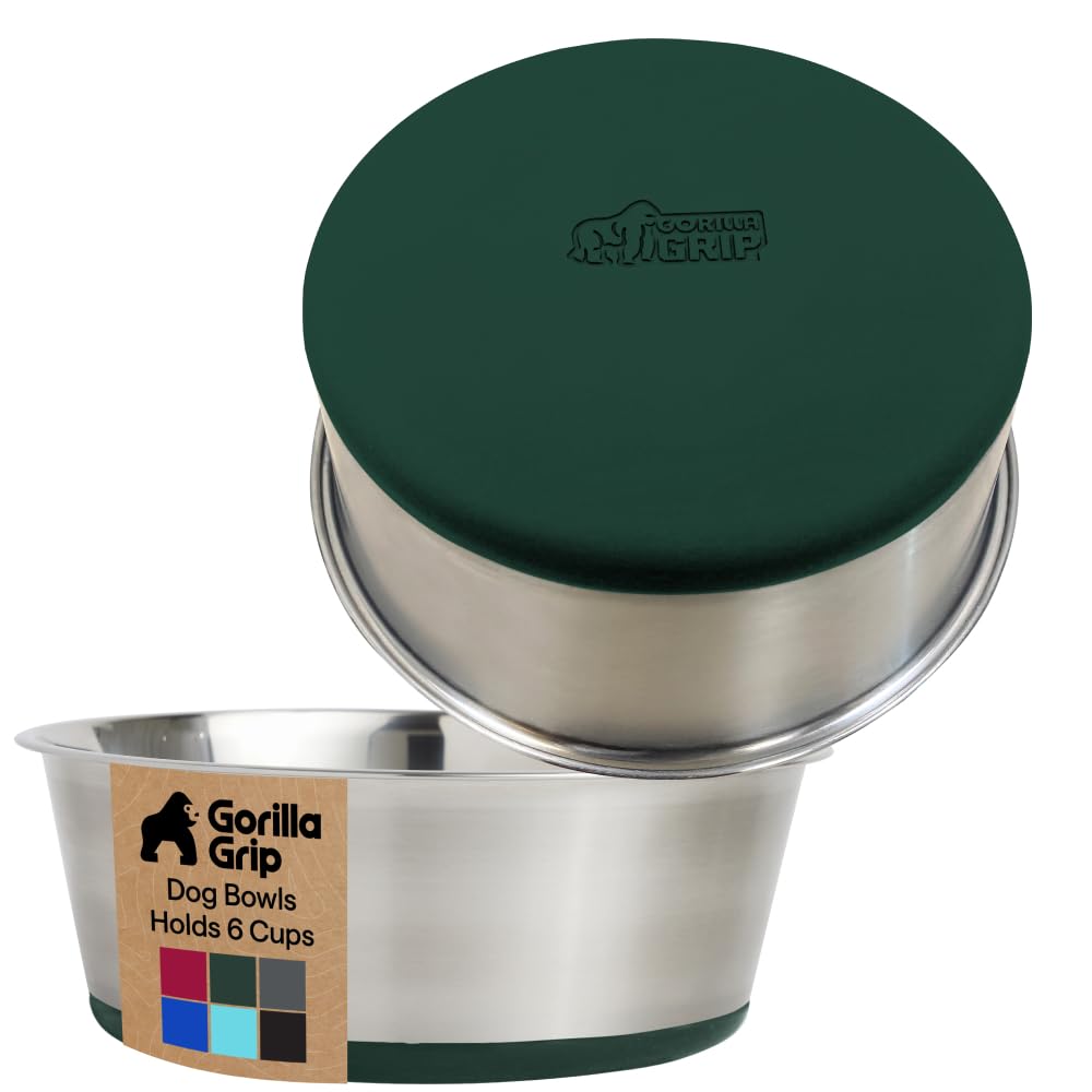 Cuenco Gorilla Grip de acero inoxidable 304, ideal para comidas abundantes de perros grandes