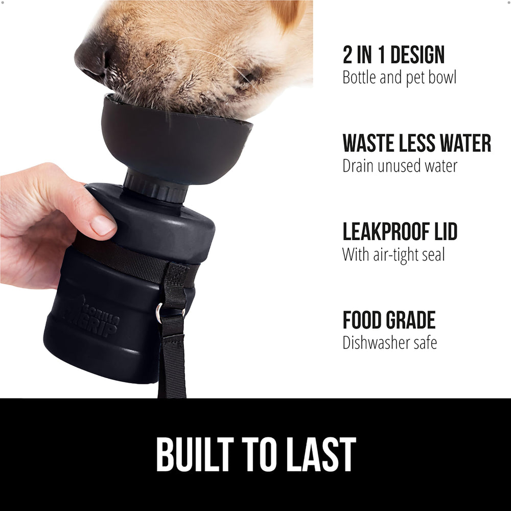 GORILLA GRIP dispensador portátil con cuenco desplegable para hidratar durante caminatas