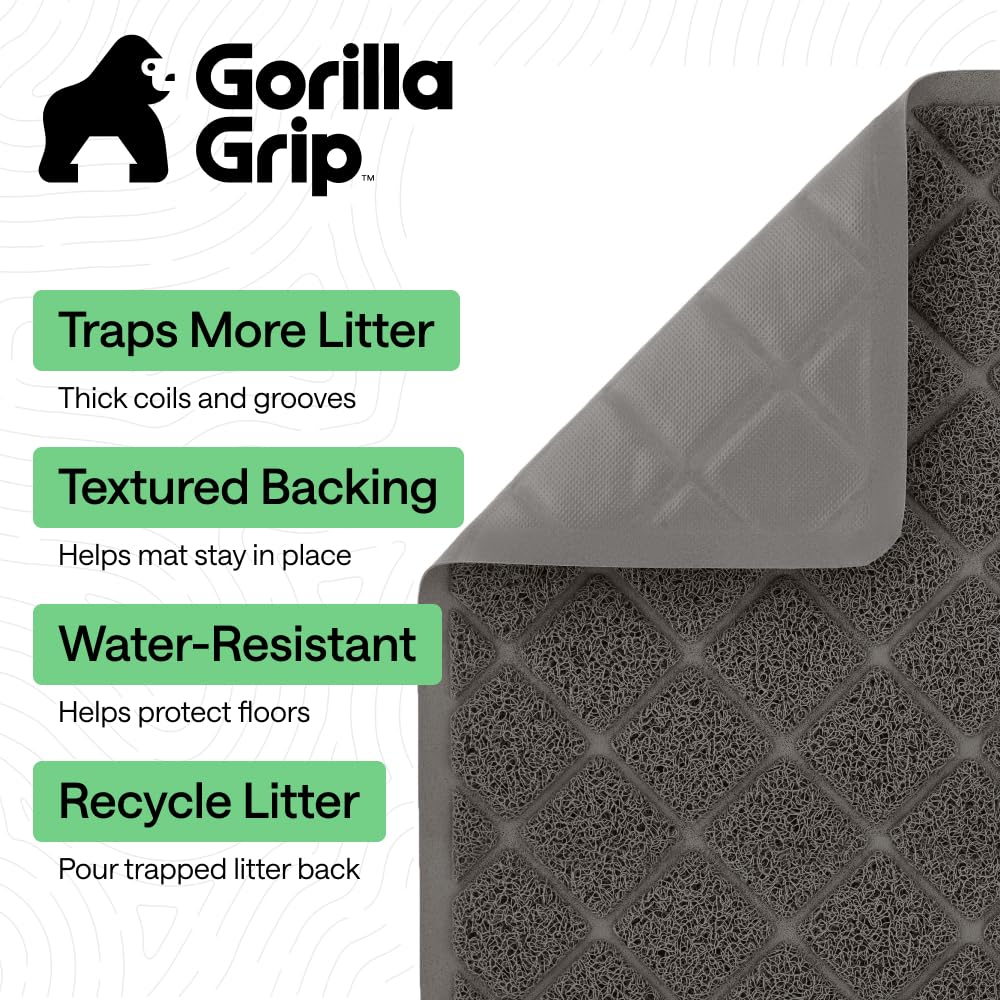 Malla coil acolchada Gorilla Grip para arena de gato, ideal para contener residuos.