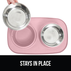 GORILLA GRIP base de silicona antideslizante mantiene los tazones en su lugar.