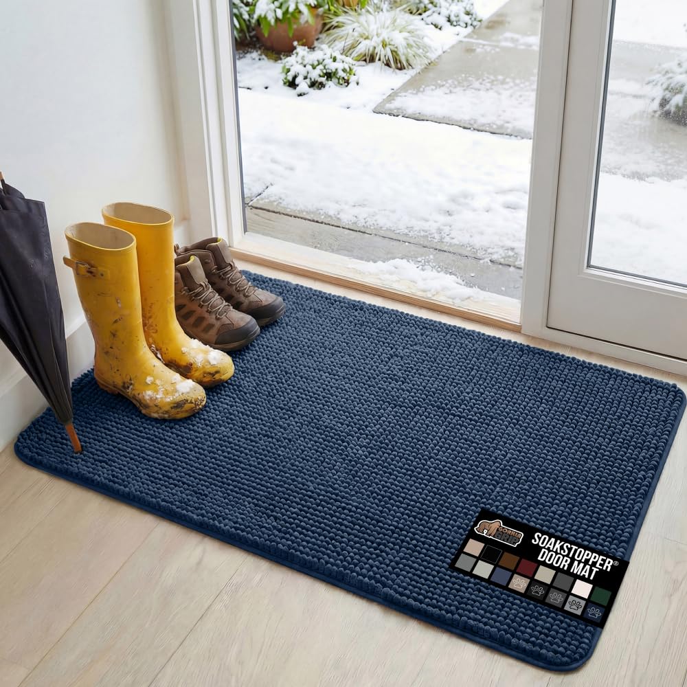 GORILLA GRIP SoakSTOPPER, alfombra de entrada absorbente que atrapa humedad y suciedad.