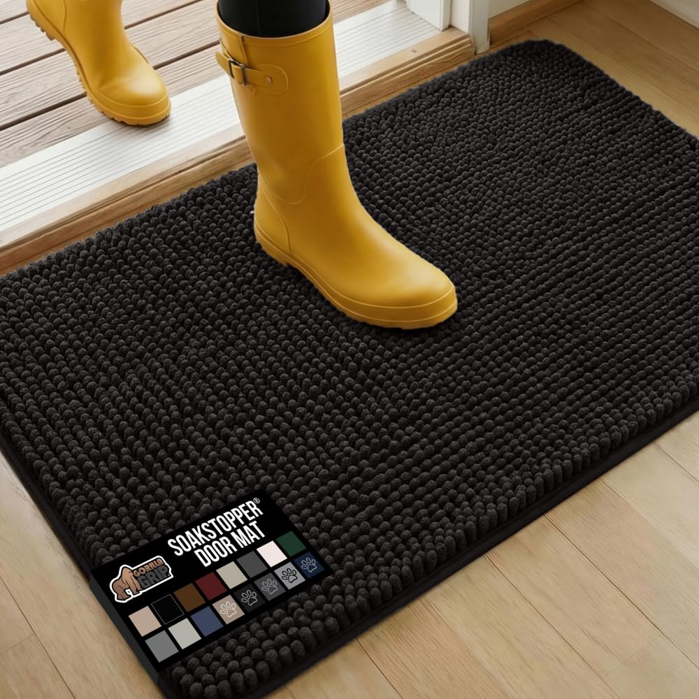 GORILLA GRIP SoakSTOPPER tapete de entrada 36x24 absorbe humedad y mantiene el suelo limpio