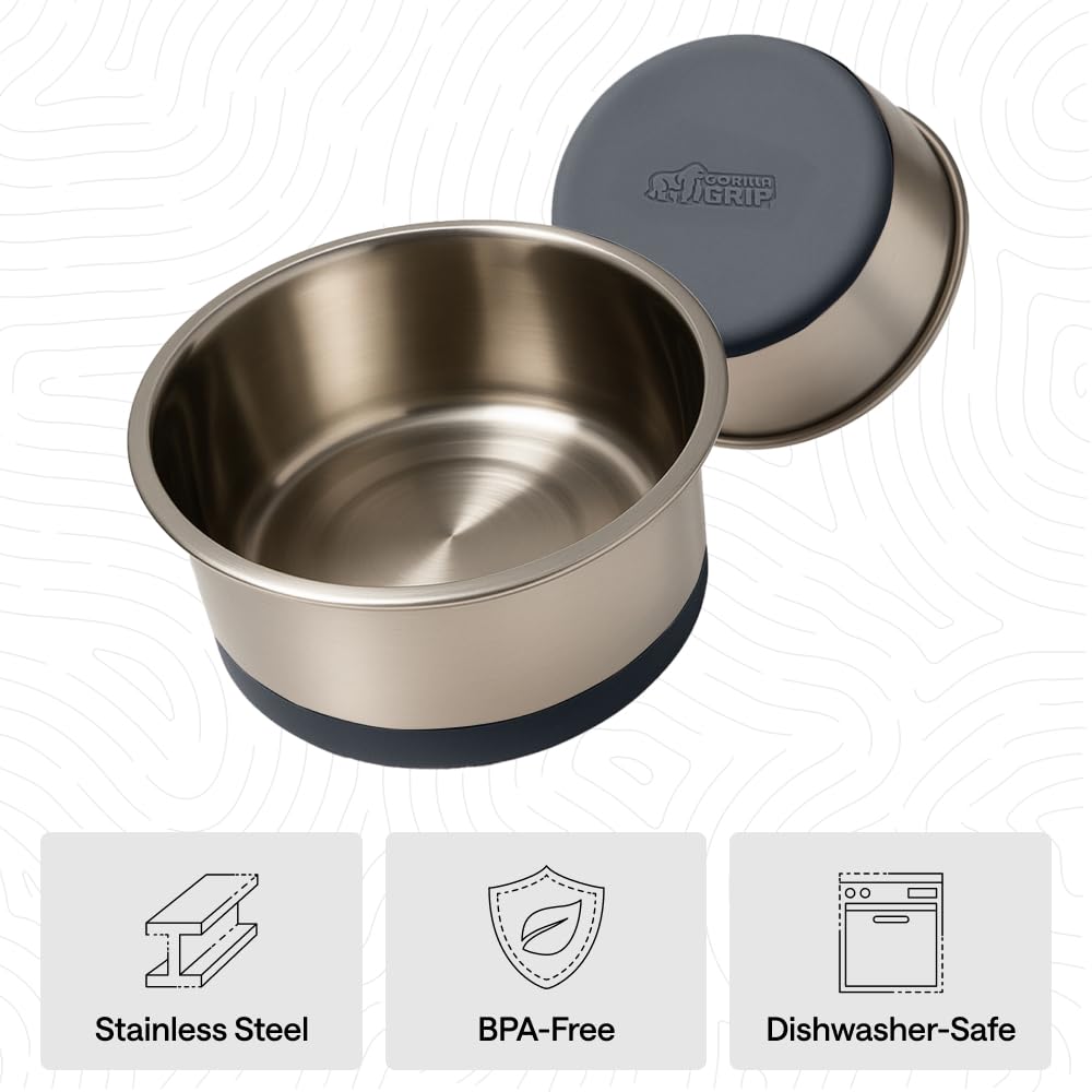 GORILLA GRIP cuenco tamaño medio de 4 tazas para razas medianas.