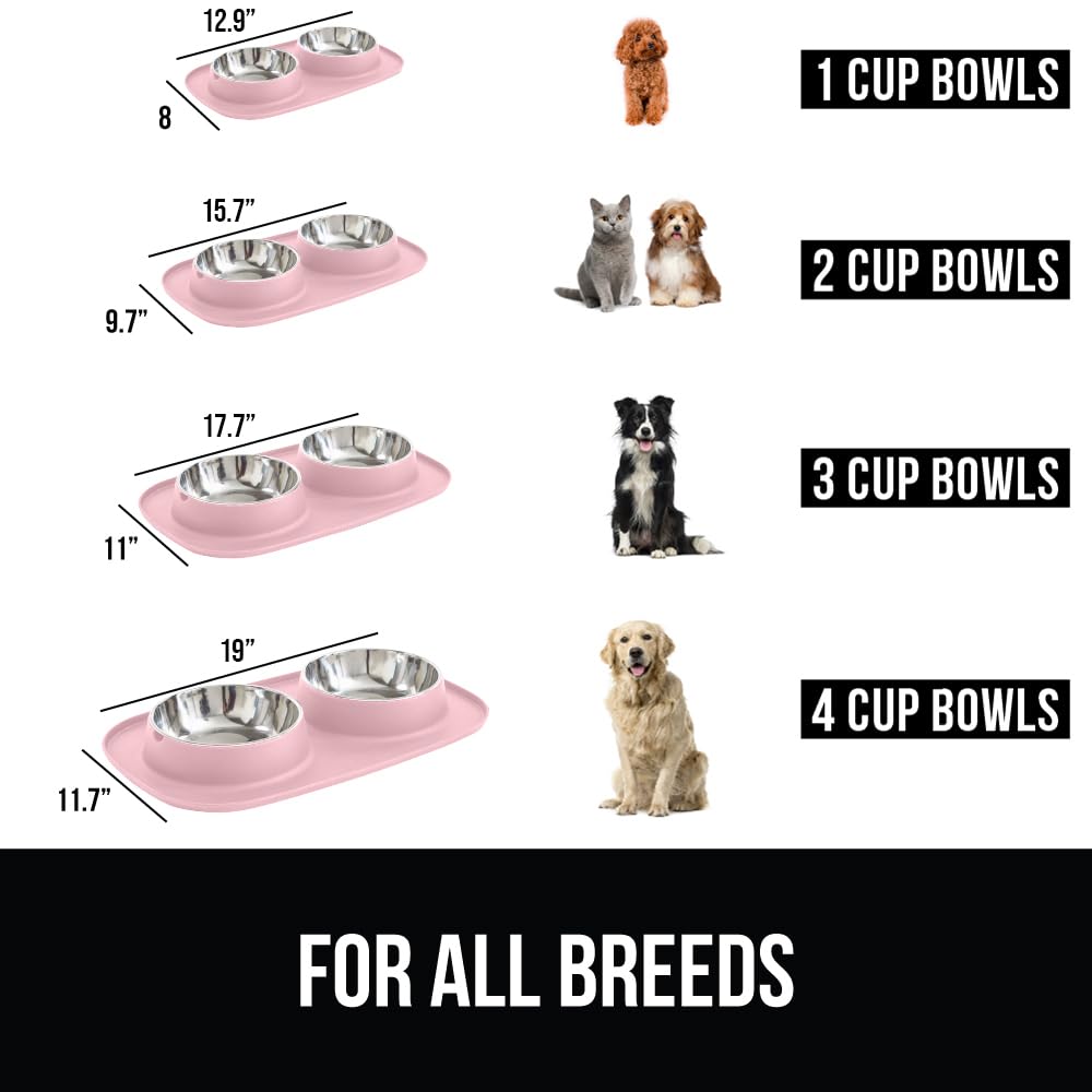 GORILLA GRIP tazón de 1 taza rosa para porciones precisas.