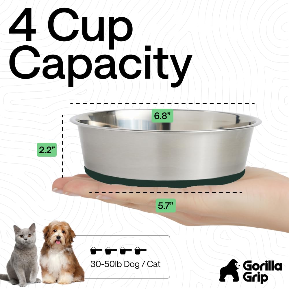 Tazón Gorilla Grip para comidas húmedas o secas con diseño estable.