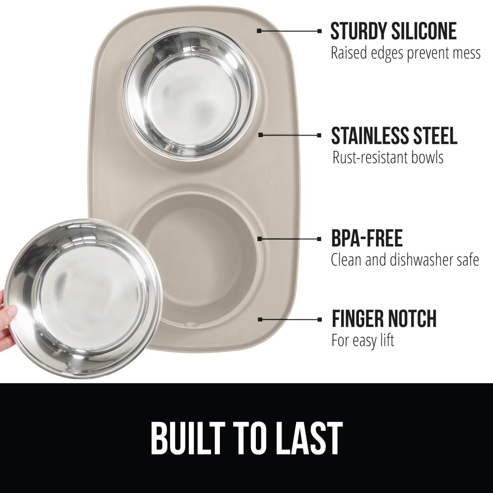GORILLA GRIP tazones de acero inoxidable duraderos y fáciles de limpiar tras cada comida