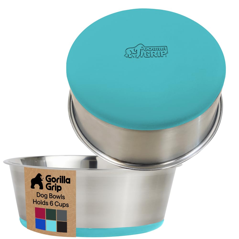 GORILLA GRIP tazones para perro en acero inoxidable 304 con base de silicona antideslizante.