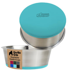 GORILLA GRIP tazones para perro en acero inoxidable 304 con base de silicona antideslizante.