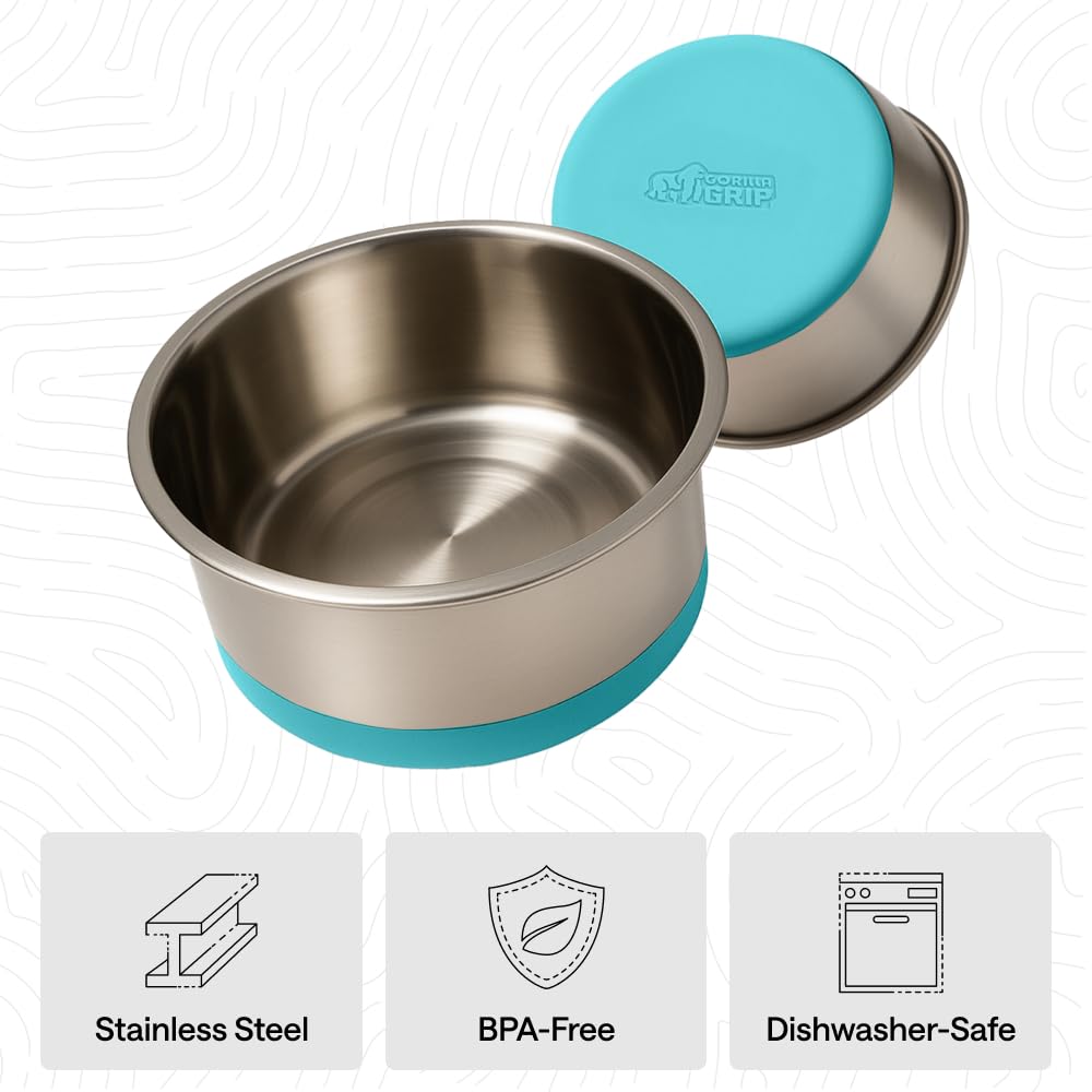 GORILLA GRIP tazones de uso diario para mascotas, capacidad de 6 tazas.