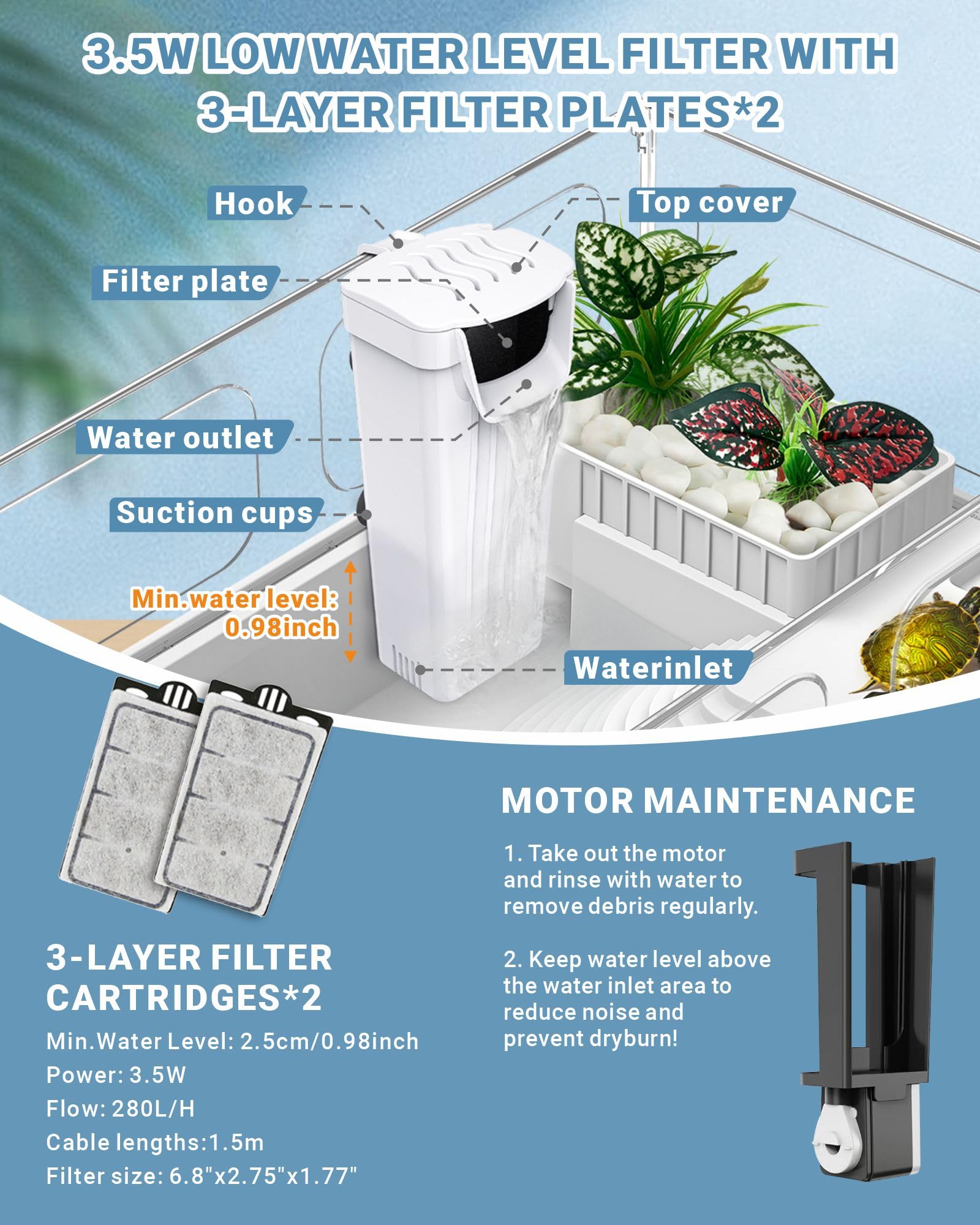 GOZILLA caja de plantas DIY para decorar el hábitat y plantar.