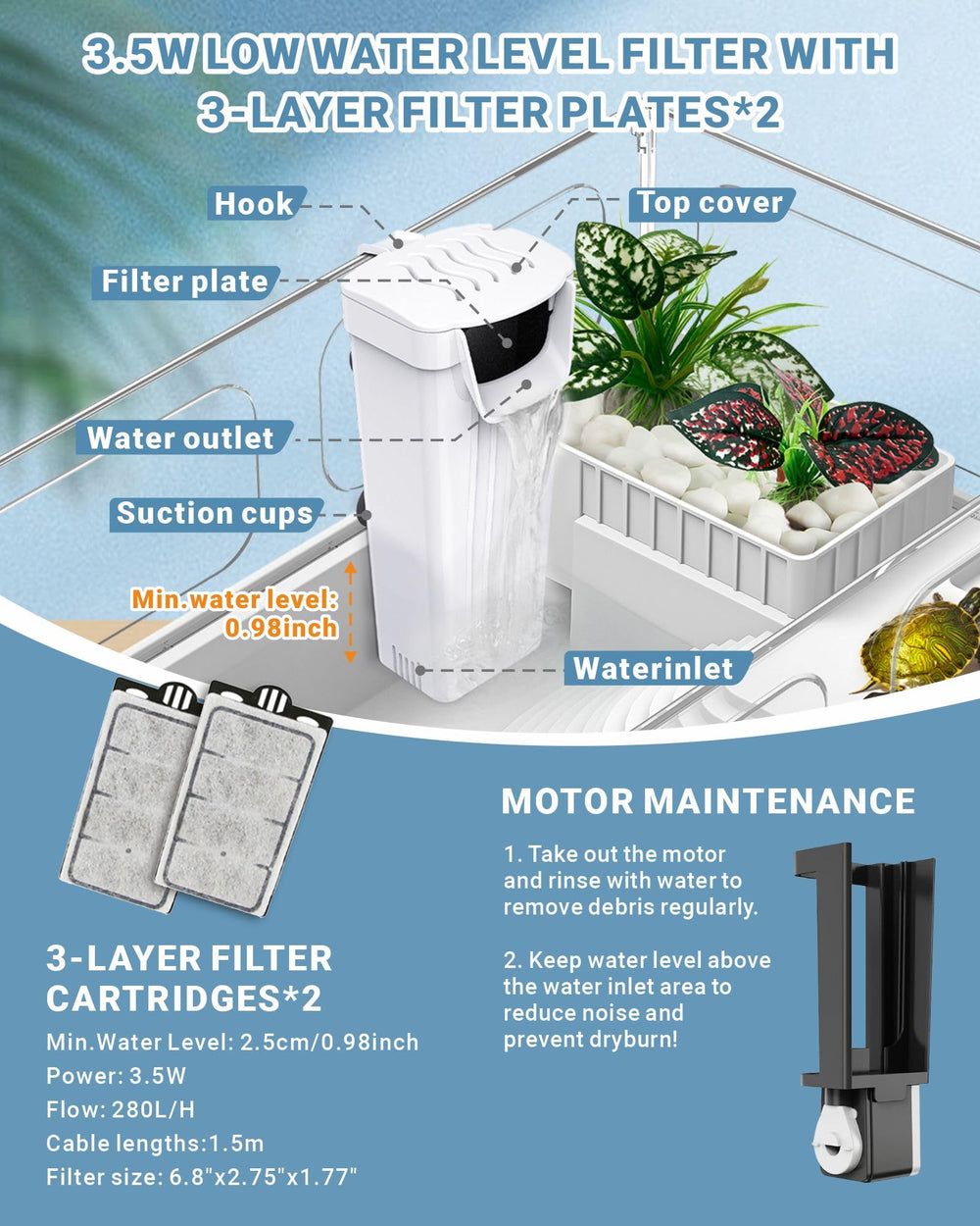 GOZILLA caja de plantas DIY para decorar el hábitat y plantar.
