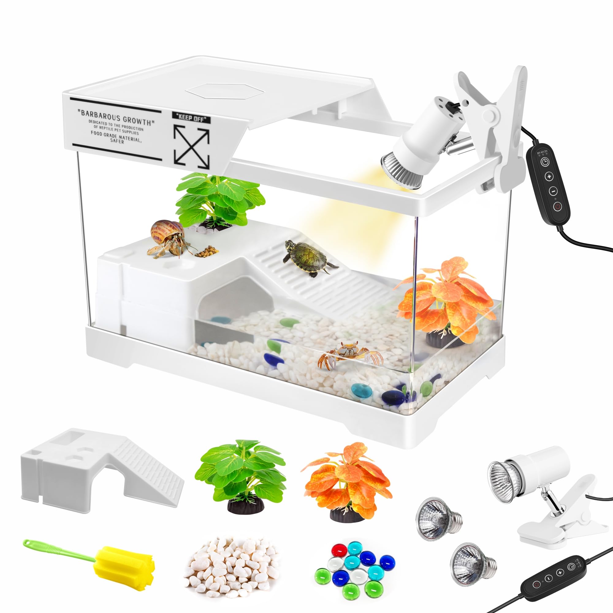 GOZILLA mini-tanque tortugas con lámpara ajustable para calor diario