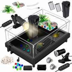 GOZILLA tortuga tanque kit: conjunto completo de accesorios para un hábitat listo para tortugas pequeñas.
