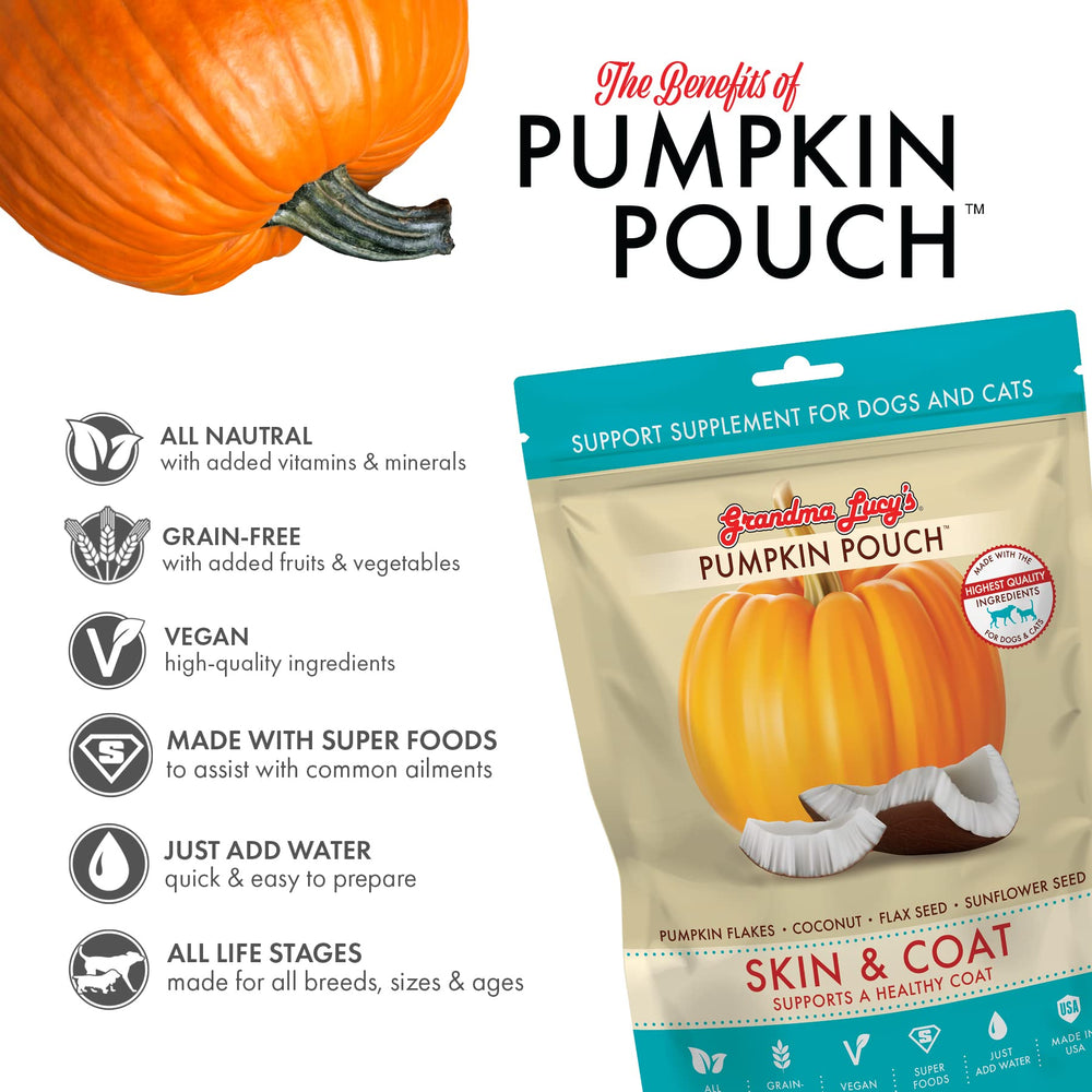 Grandma Lucy's Pumpkin Pouch, mezclar con agua para merienda rápida.