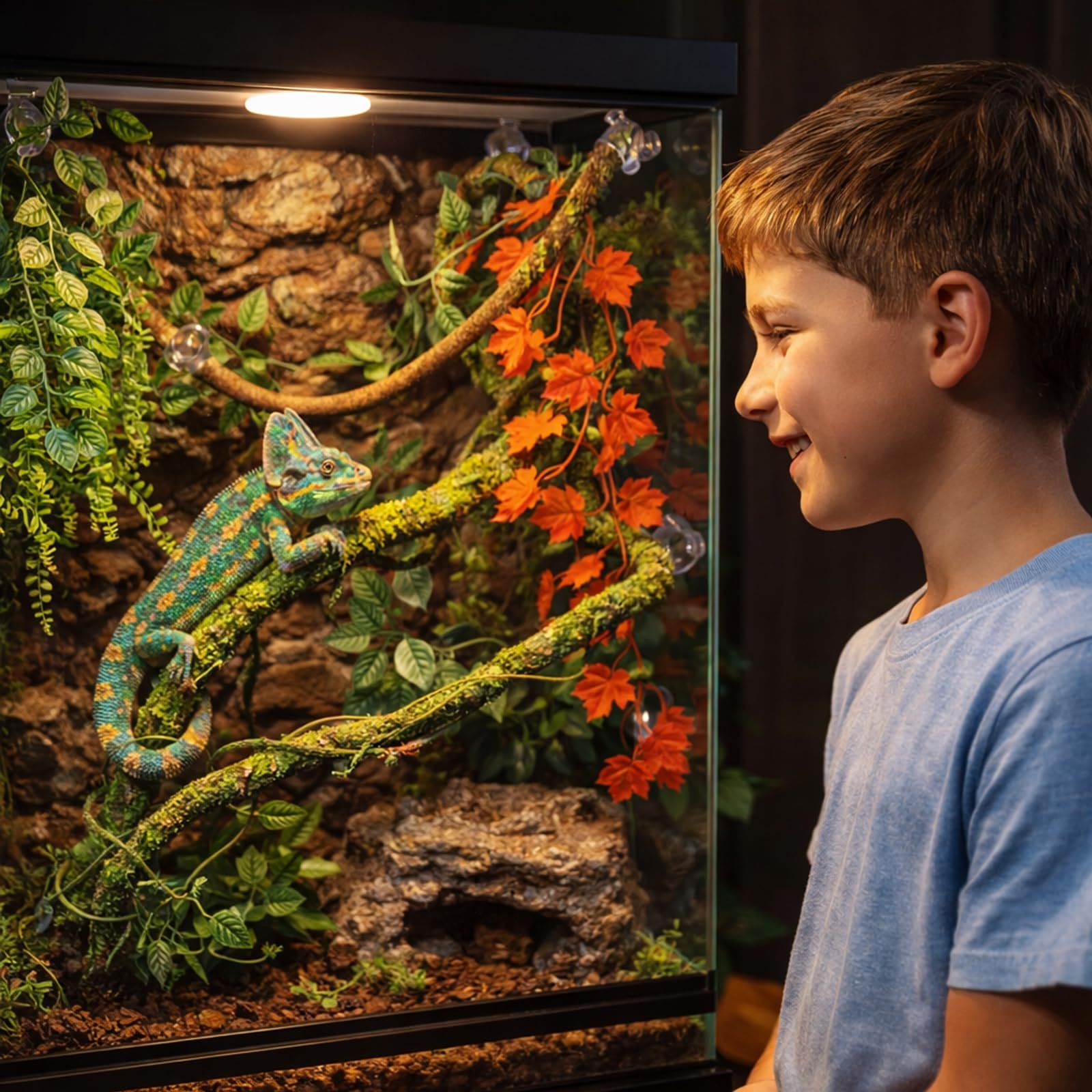 Grddaef decoración para reptiles, ambiente más vivo.